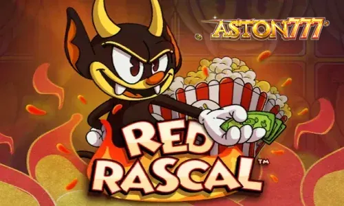 Tampilan visual slot Red Rascal dengan latar belakang taman hiburan yang penuh warna.